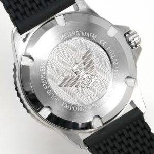 Emporio Armani Emporio Armani Three-Hand Date Black Mesh Silicone Watch (Model: AR11341)