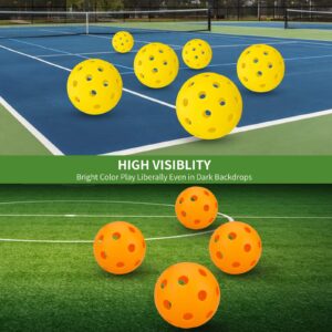 CAMSOON Indoor 26 Hole Indoor Orange Pickleball Balls Bright Orange Pickle Balls 6 Pack USAPA Paddle Ball Regulation Size A Great Addition for a Pickleball Set (Orange-6Pack)