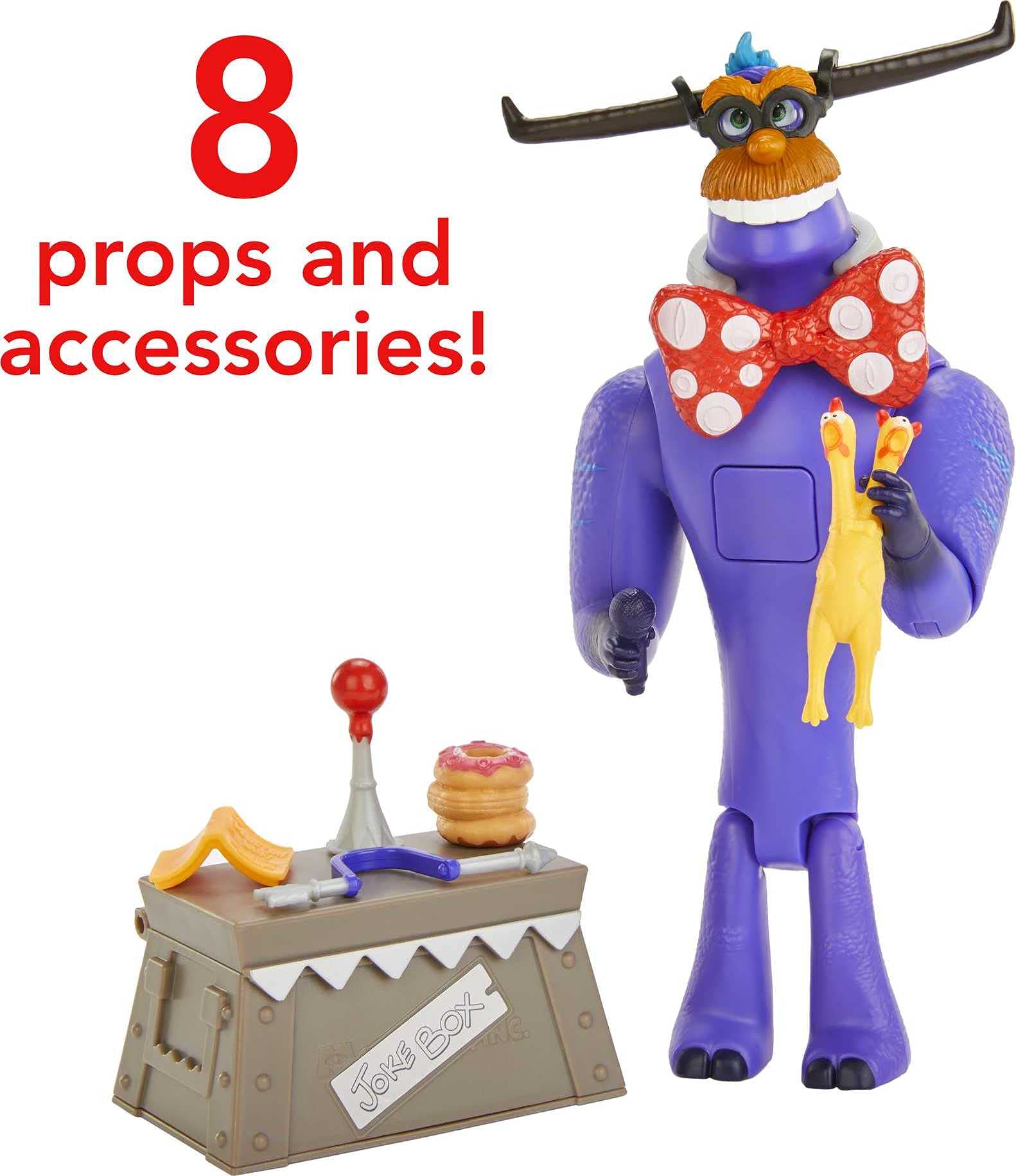 Mattel Monsters at Work Tylor Tuskmon The Jokester Feature Figure Talking Interactive Disney Plus Character Toy with Accessories, Posable Authentic Look & Sound, Kids Ages 3 Years & Up