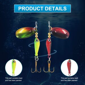 16PCS Fishing Lures,Spinner Baits Lures,Fishing Gifts for Men, Bass Fishing Baits for Freshwater Saltwater,Portable Tackle Bag Included