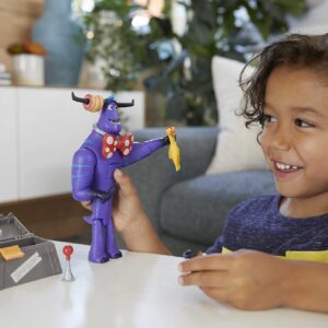 Mattel Monsters at Work Tylor Tuskmon The Jokester Feature Figure Talking Interactive Disney Plus Character Toy with Accessories, Posable Authentic Look & Sound, Kids Ages 3 Years & Up