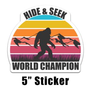 Hide & Seek World Champion Bigfoot Vinyl Decal Sticker | Cars Trucks Vans SUVs Walls Cups Laptops | 5 Inch | Full Color Printed and Laminated | KCD3051