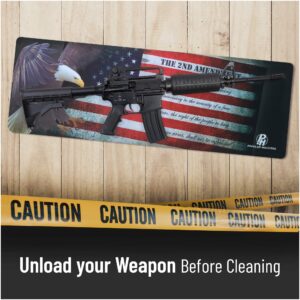 Gun Cleaning Mat for all Guns by PH - Gun Mat Measures 12"x36"x 3 mm - Oil and Solvent Resistant Padded Non-Slip - Compatible with Rifles - Small to large Pistols - Workbench Mat for Firearm (2ndAmnd)