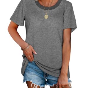 Soft Tshirts for Women Casual Tees Tops Short Sleeve Summer Shirts Loose Fit Tees XL