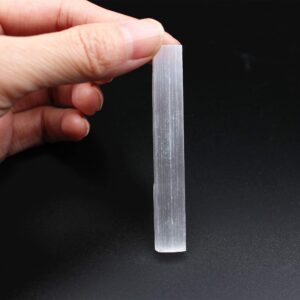 vuUUuv Natural Bulk Selenite Sticks & Black Tourmaline - Healing Crystals，Reiki， Cleansing Energy，Radiation Protection，Protection Grids (24 pcs)