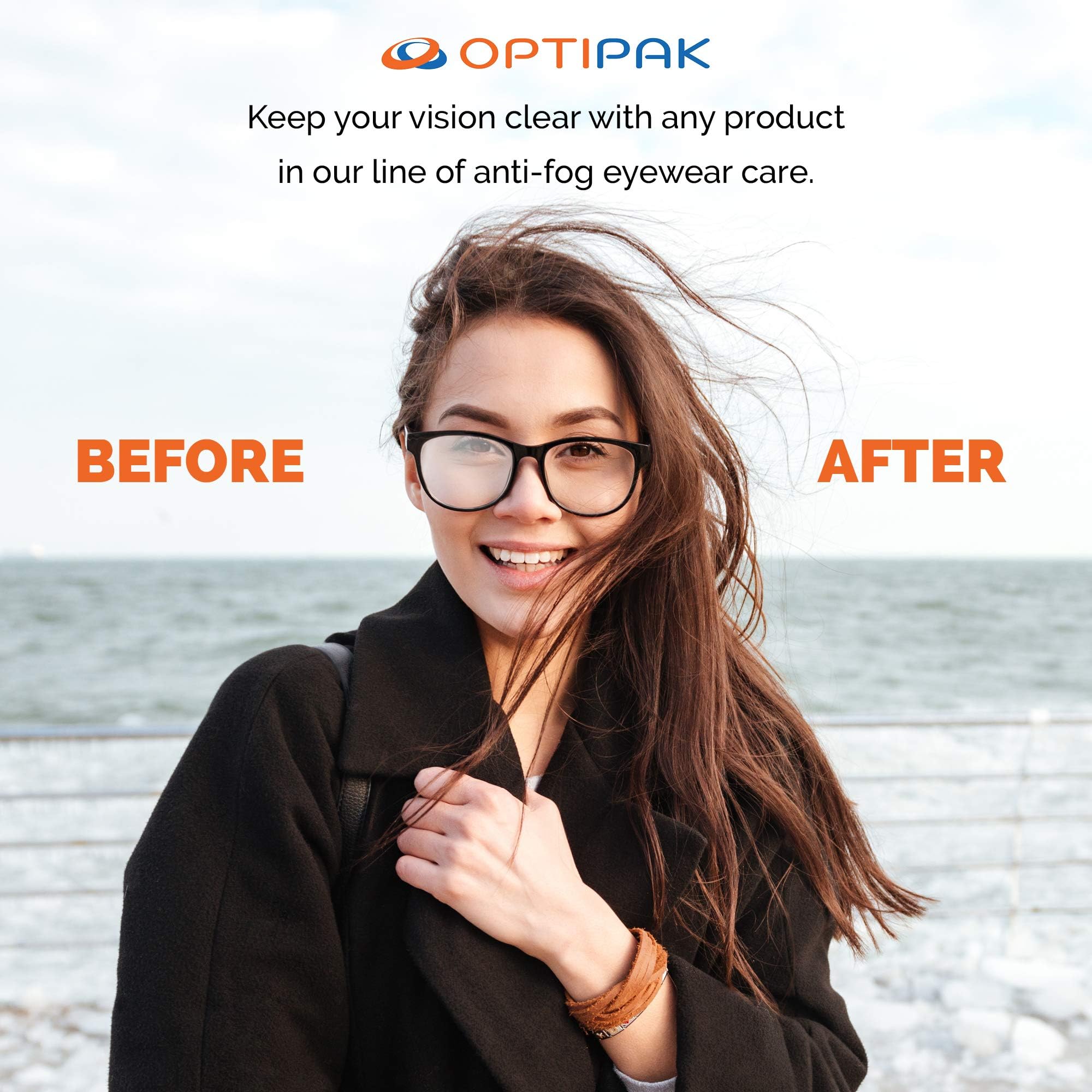 OPTIPAK Anti-Fog Lens Wipes Pre-moistened Wipes Glasses Cleaner, Cleaning Wipes for Binoculars, Face Shields, Ski Masks or Swim Goggles, Prevents Fogging on Eyeglasses, Mirrors, Lenses & Windows