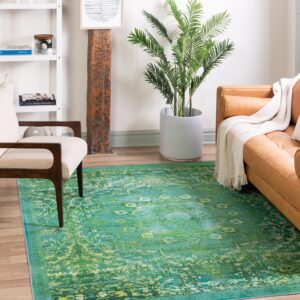 Unique Loom Renaissance Collection Area Rug - Roma (7' 3" Square, Spring Green/ Light Blue)