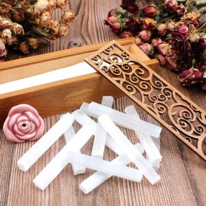 vuUUuv Natural Bulk Selenite Sticks & Black Tourmaline - Healing Crystals，Reiki， Cleansing Energy，Radiation Protection，Protection Grids (24 pcs)