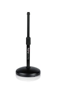 gator frameworks desktop microphone stand with round weighted base & adjustable height (gfw-mic-0501)