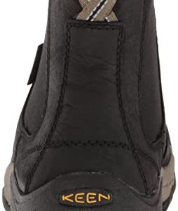 KEEN Women's Targhee 2 Pull On Mid Height Leather Chelsea Boot, Black/Brindle, 9