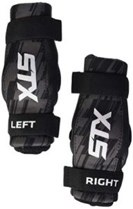 stx lacrosse stallion 75 arm pads, black, small, pair