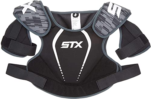 STX Lacrosse Stallion 75 Shoulder Pad, Black, Medium