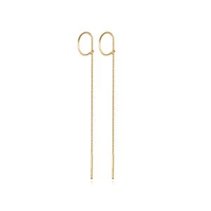 reffeer solid 925 sterling silver dangle chain earrings tassel threader for women long dangle earrings minimalist (b-18k gold)