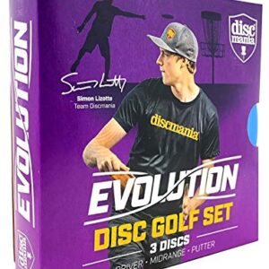 Discmania Evolution GEO Disc Golf Set of 3 – Includes Disc Golf Putter, Mid-Range and Driver, (Colors Will Vary)