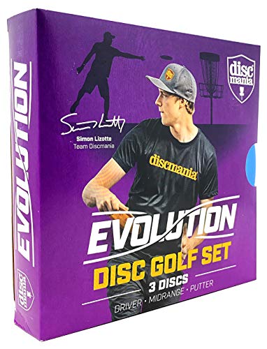 Discmania Evolution GEO Disc Golf Set of 3 – Includes Disc Golf Putter, Mid-Range and Driver, (Colors Will Vary)