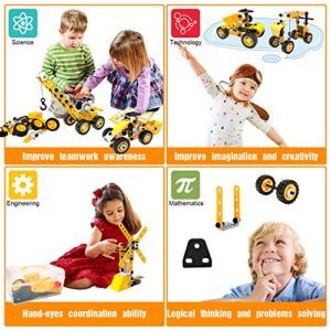 HOMETTER Educational Building Toys STEM Learning Kit, 10 in 1 Construction Blocks for Preschool Kids, 108 Pieces Engineering Toys Creative Set Gift for Boys Age 5 6 7 8 9 10+ Years Old