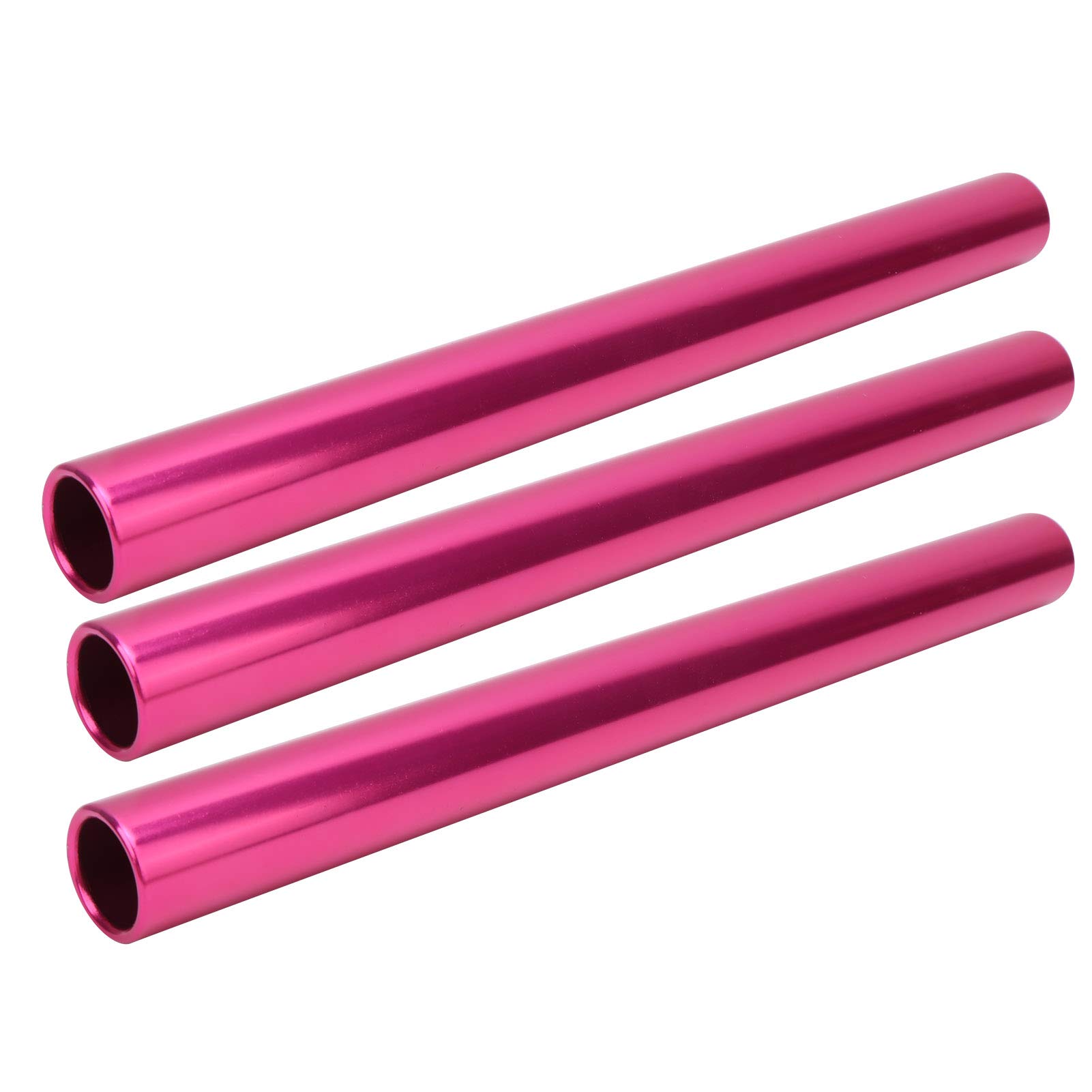 Keenso Relay Race Baton, 3 Pcs Aluminum Alloy Track and Field Relay Baton Sports Relay Race Baton Sports Game Props(pink)