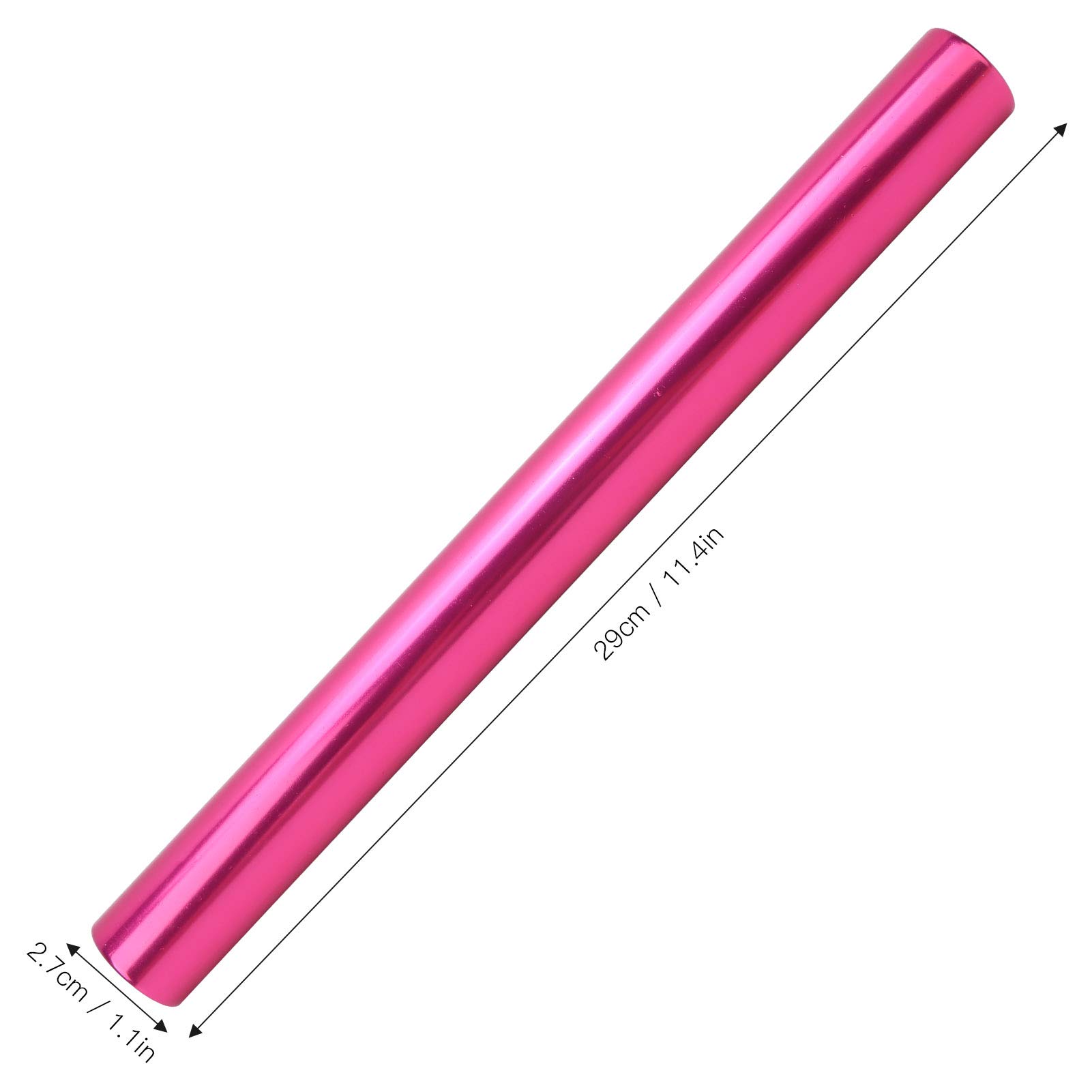 Keenso Relay Race Baton, 3 Pcs Aluminum Alloy Track and Field Relay Baton Sports Relay Race Baton Sports Game Props(pink)