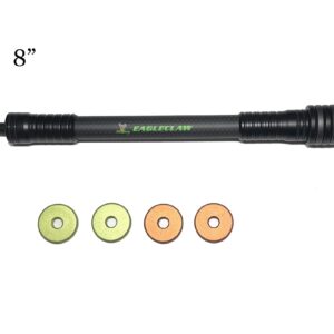 DH Eagleclaw Bow Stabilizer for Hunting and 3D Range Shooting, High Modulus Carbon, Light Weighted (w/Quick Disconnect Mounting kit 12+10in)