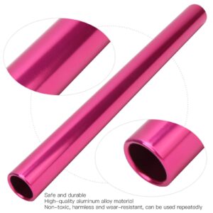 Keenso Relay Race Baton, 3 Pcs Aluminum Alloy Track and Field Relay Baton Sports Relay Race Baton Sports Game Props(pink)