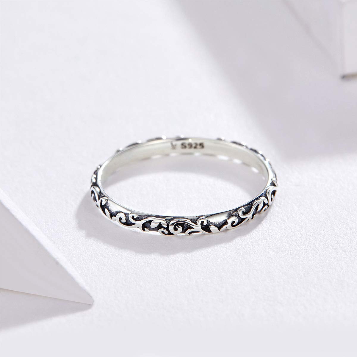 Lorrifal 925 Sterling Silver Handmade Fashion Retro Women's Plain Thin Ring Promise Love for Her | 2mm Width Comfort Fit Multi Size 7