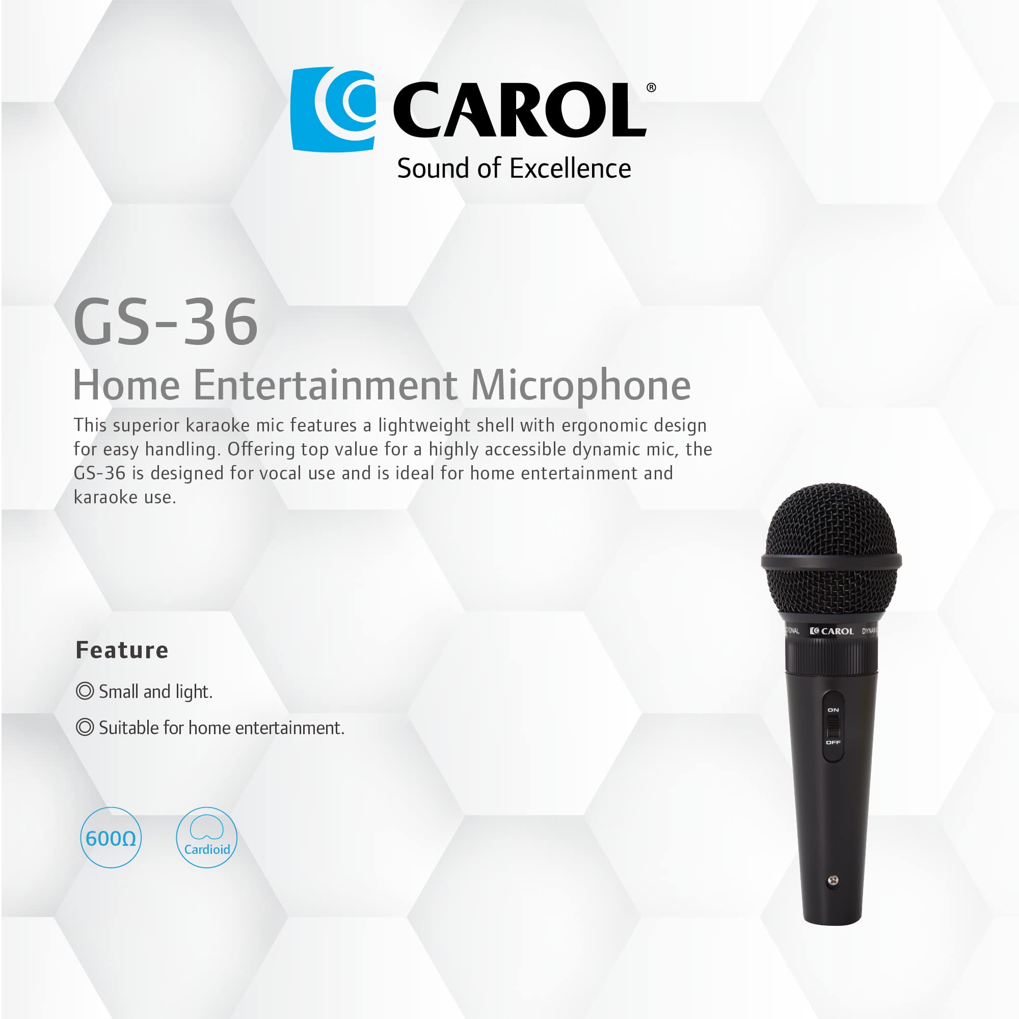 CAROL GS-36 Ultra Lightweight Multiple Use Dynamic Mic Best Cheap Mic Classic Wired Microphone for Singing