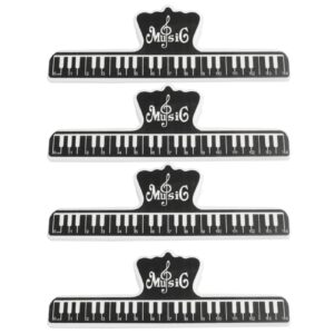 lq industrial music page holder 4pcs 15mm black plastic music score fixed clips book paper holds musical note clamps for guitar violin piano player