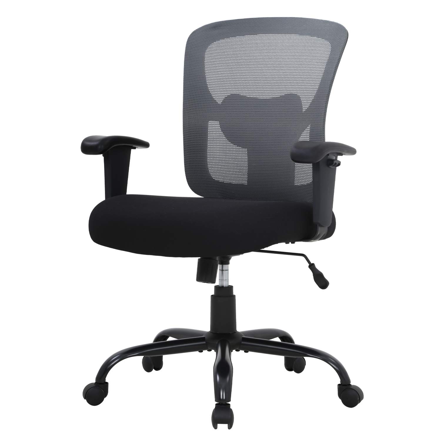 BestOffice Big and Tall Office Chair 500lbs Desk Chair Mesh Computer Chair with Lumbar Support Wide Seat Adjust Arms Rolling Swivel High Back Task Executive Ergonomic Chair for Home Office (Grey)