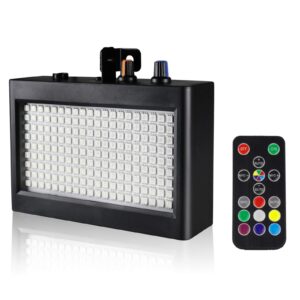 EcoStrobe Stage Strobe Light, Super Bright Flash Stage Lighting, Sound Activated and Speed Control RGB Strobe Light, Flash Party Lighting for Wedding, Xmas, Birthday, Club, DJ (180 LED)