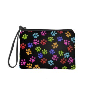 COEQINE Paw Print Coin Purse for Women Small Soft Wallet Mini Card Holder Organizer Tote Handbag