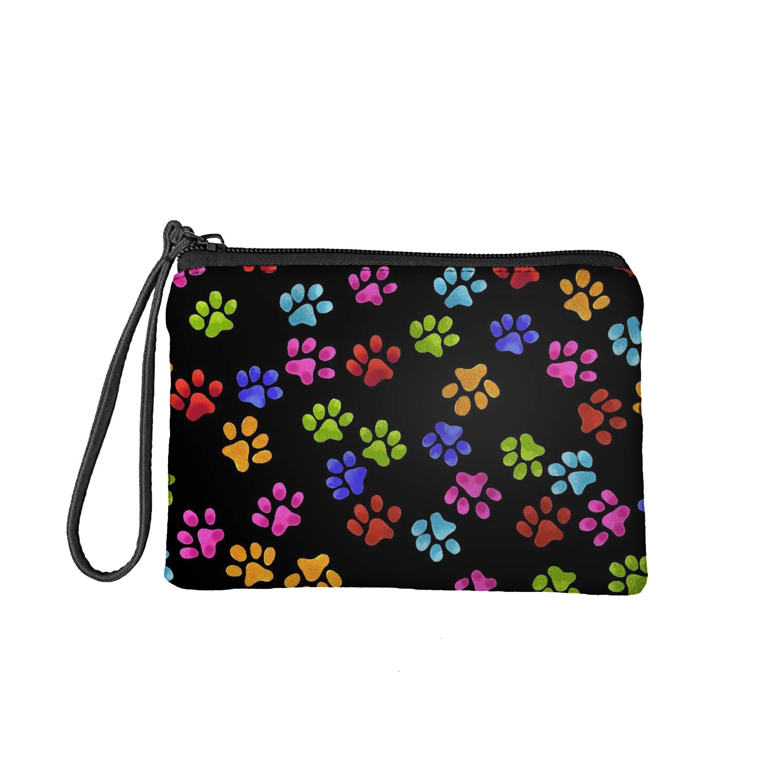 COEQINE Paw Print Coin Purse for Women Small Soft Wallet Mini Card Holder Organizer Tote Handbag