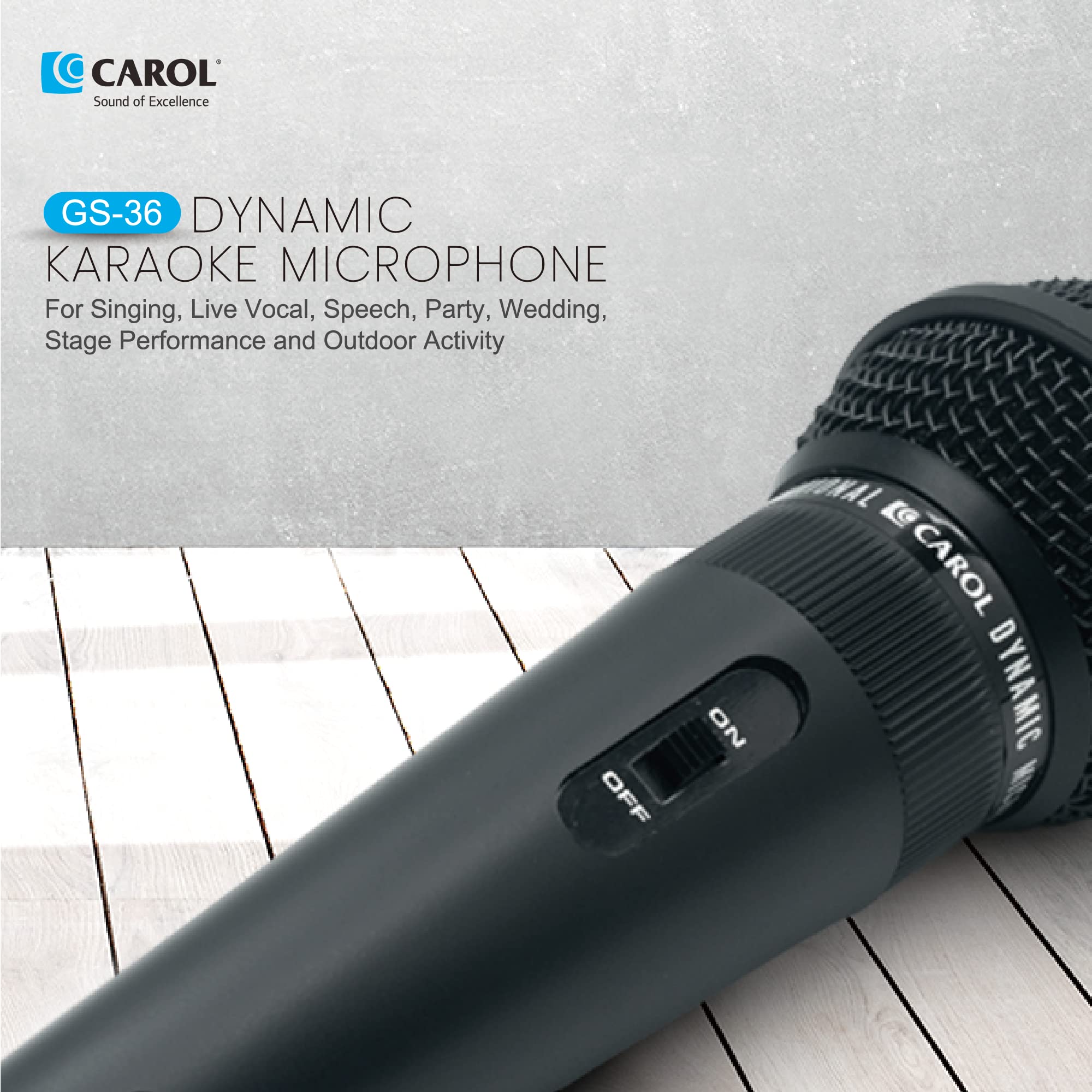 CAROL GS-36 Ultra Lightweight Multiple Use Dynamic Mic Best Cheap Mic Classic Wired Microphone for Singing