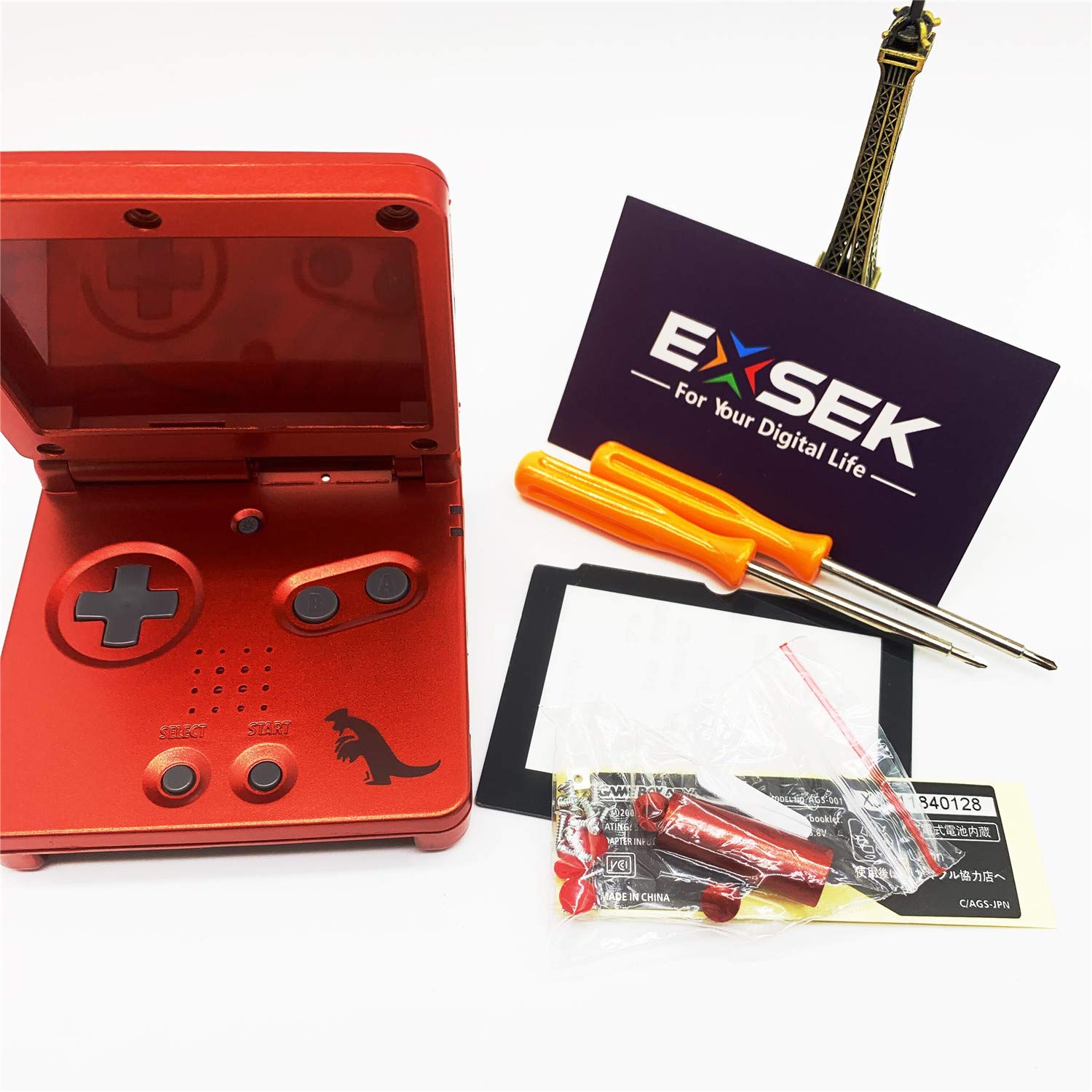 EXSEK Full Parts Replacement Housing Shell Pack for Gameboy Advance SP Ruby (SP GRO)