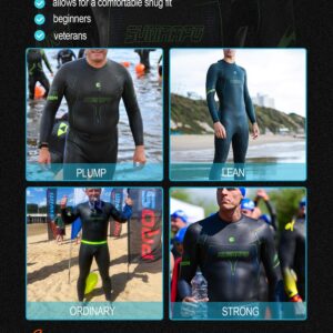 SUMARPO Triathlon Wetsuit Men 3/2mm, ECO-Based Yamamoto SCS Smoothskin Neoprene Skinsuits for Open Water Swimming, Fina & Ironman & USAT Approved