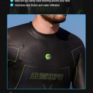 SUMARPO Triathlon Wetsuit Men 3/2mm, ECO-Based Yamamoto SCS Smoothskin Neoprene Skinsuits for Open Water Swimming, Fina & Ironman & USAT Approved