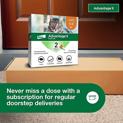 Advantage II Small Cat 5-9 lbs & Advantage II Large Cat Over 9 lbs Vet-Recommended Flea Treatment & Prevention | 2-Month Supply Each