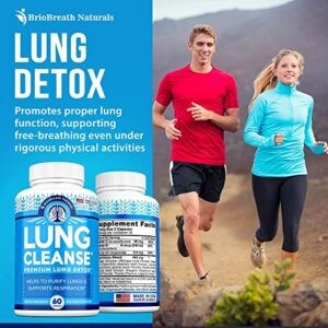 Lung Support Supplement - Natural Capsules for Lung Cleanse and Detox - Made in USA - Respiratory System; Mucus Clear - Vegan Supplement for Lung Detox; Respiratory Support - 60 Capsules