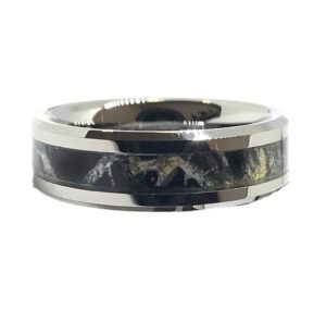 women's camouflage promise rings with pink, snow, blaze, black and traditional (black, 5.5)