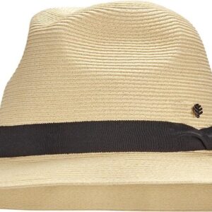 Coolibar UPF 50+ Men's Women's Peyton Lightweight Fedora - Sun Protective (XX-Large- Ivory/Black)