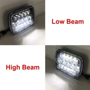 Black Pair 45w 7x6 5x7 Inch Headlights 6052 6054 H5054 H6054 Hi/Low Sealed Beam Replacement Compatible With Chevy Express Cargo Van 1500 2500 3500 Jeep Toyota Pickup Dodge Ford F250 E350