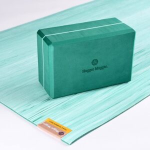 Hugger Mugger 4" Foam Yoga Block - Evergreen - strong and stable, beveled edges for comfort, most favored block size, helps with alignment and support in many poses