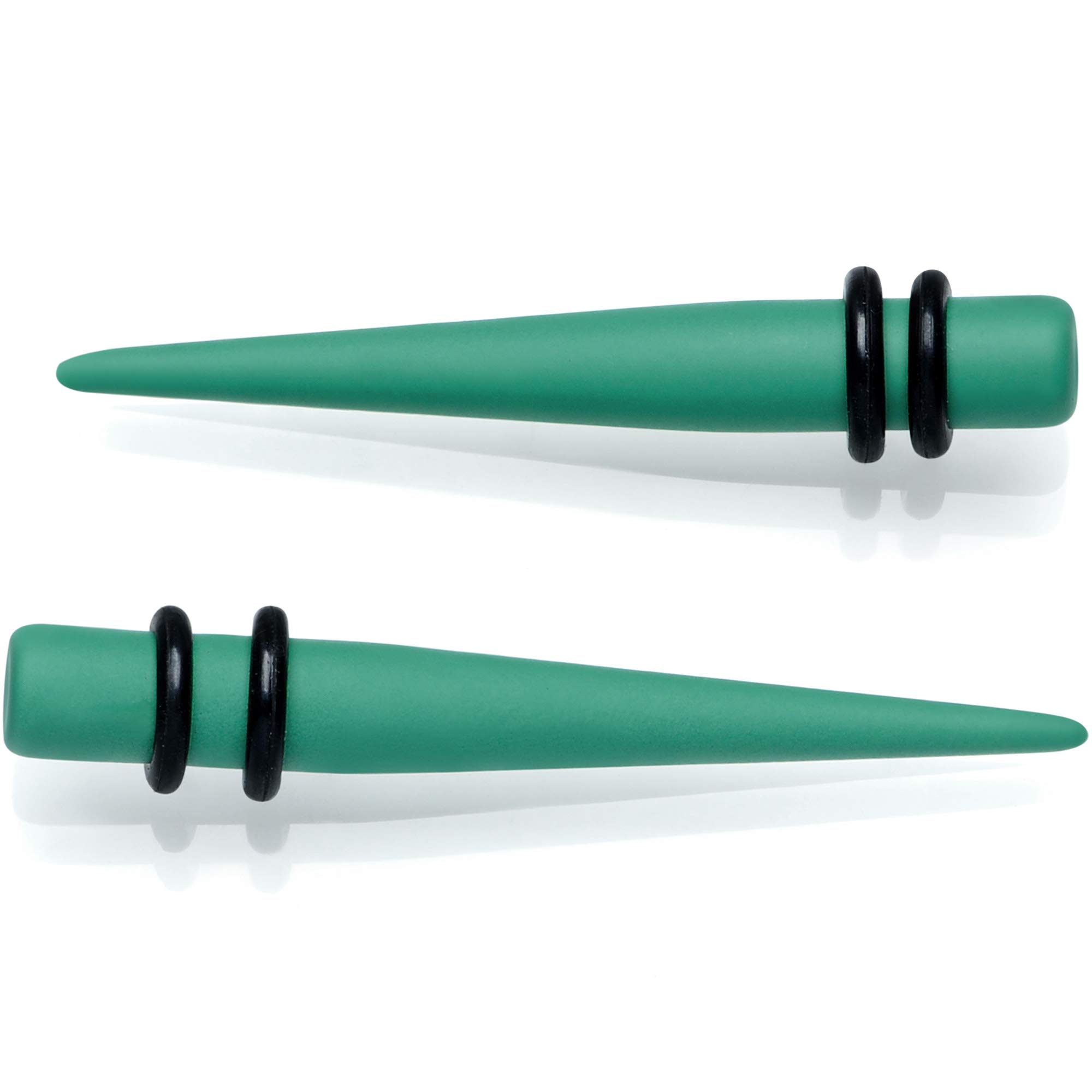 Body Candy 2Pc 2G Womens Ear Expanders Green Matte Acrylic Straight Taper Ear Stretching Kit Set of 2 6mm