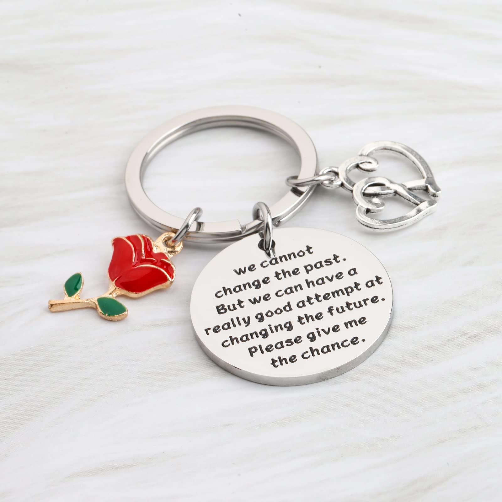 SEIRAA Apology Gift Forgive Me Gifts to Say You're Sorry for Him Her We Cannot Change the Past Keychain (Apology keychain)