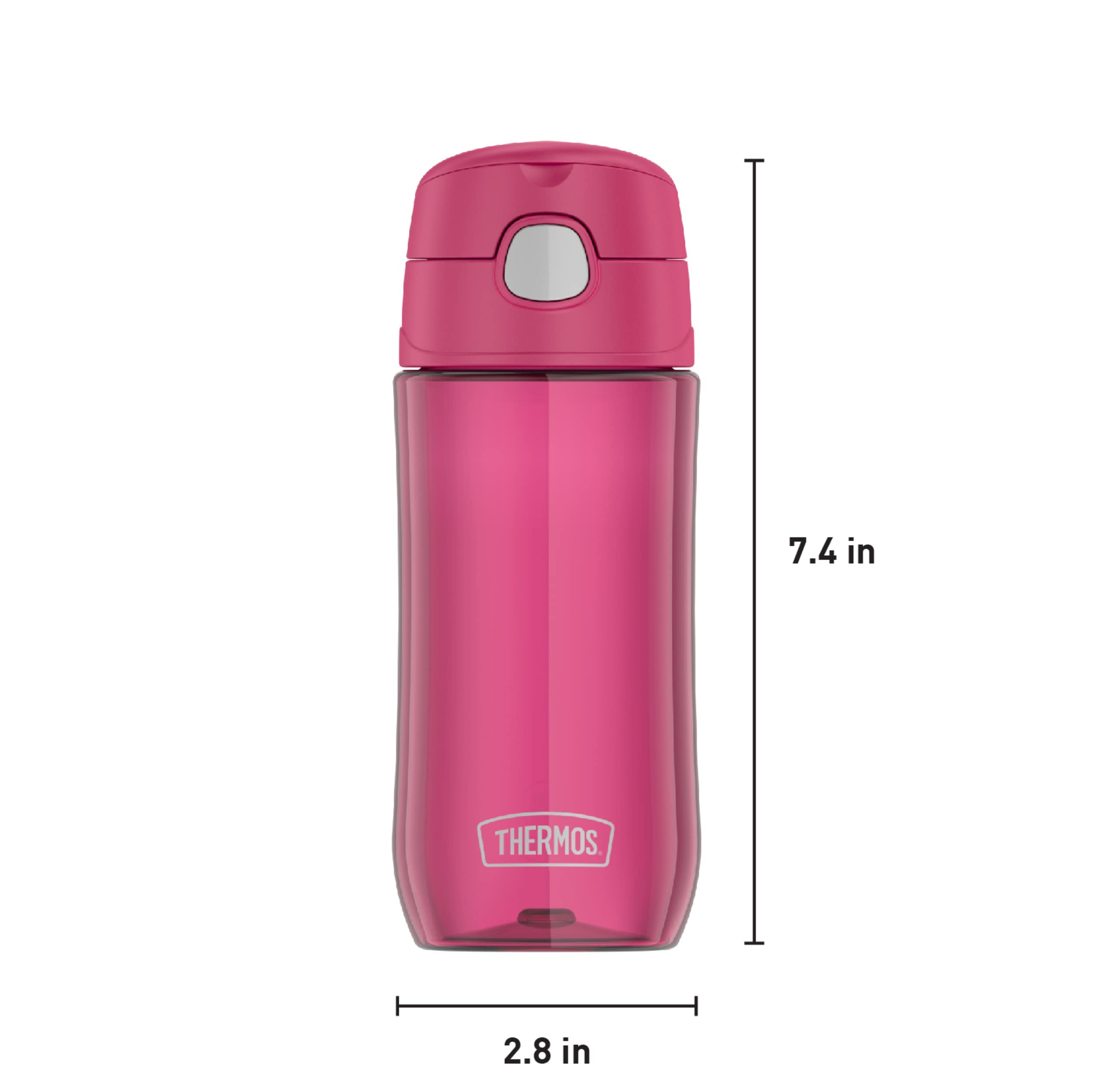 THERMOS FUNTAINER 16 Ounce Plastic Hydration Bottle with Spout, Raspberry