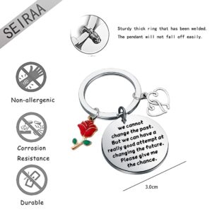 SEIRAA Apology Gift Forgive Me Gifts to Say You're Sorry for Him Her We Cannot Change the Past Keychain (Apology keychain)