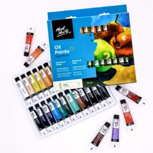 mont marte oil paint set signature 24pc x 0.4oz, good coverage, good tinting strength, for beginners, students and artists