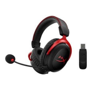 hyperx cloud ii wireless - gaming headset for pc, ps4, switch, long lasting battery up to 30 hours, 7.1 surround sound, memory foam, detachable noise cancelling microphone w/mic monitoring (renewed)