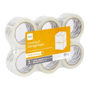 Office Depot® Brand Moving & Storage Packing Tape, 1.89" x 70.8 Yd, Crystal Clear, Pack of 6 Rolls