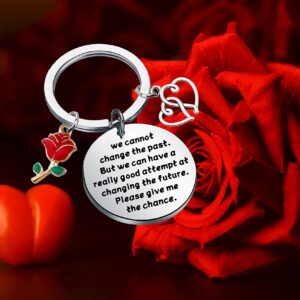 SEIRAA Apology Gift Forgive Me Gifts to Say You're Sorry for Him Her We Cannot Change the Past Keychain (Apology keychain)