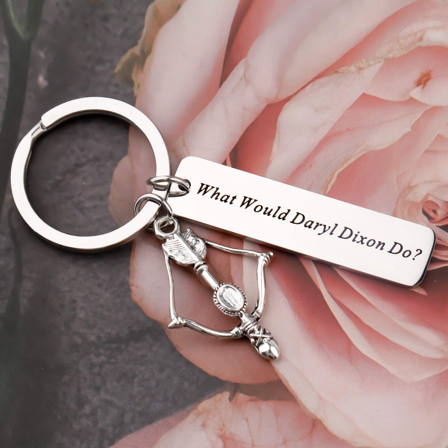 SEIRAA TWD Inspired Gifts TWD Fans Gift Zombie Apocalypse Keychain What would daryl dixon do Keychain (Walking Keychain)